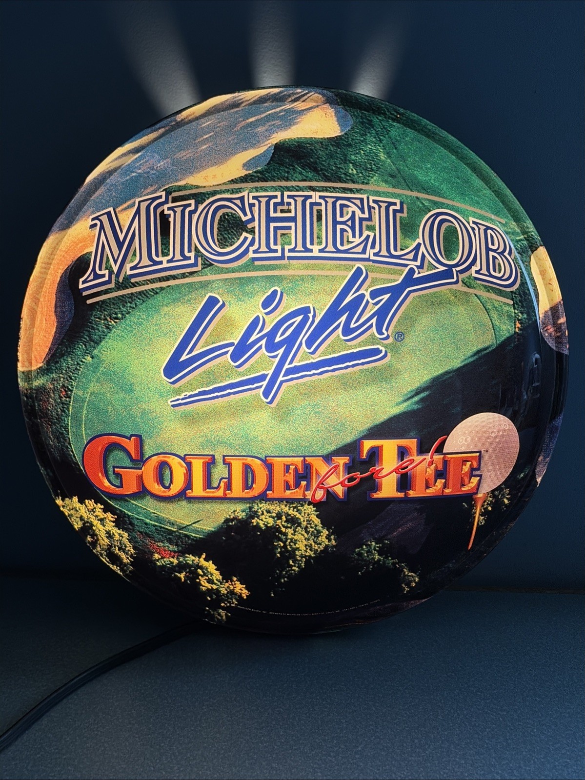 Vintage 2001 Michelob Light Golden Tee Lighted Sign Grimm Anheuser Busch  ~15”