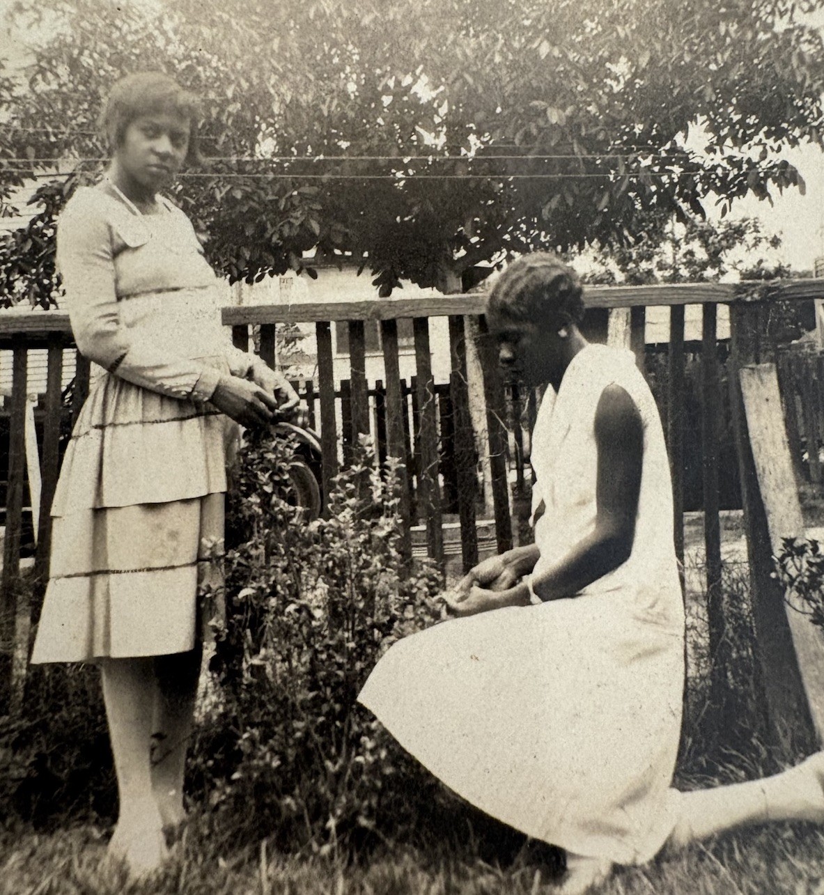 1928 ~ African American Women Modeling In The Garden Dressed Up Lot Of 3