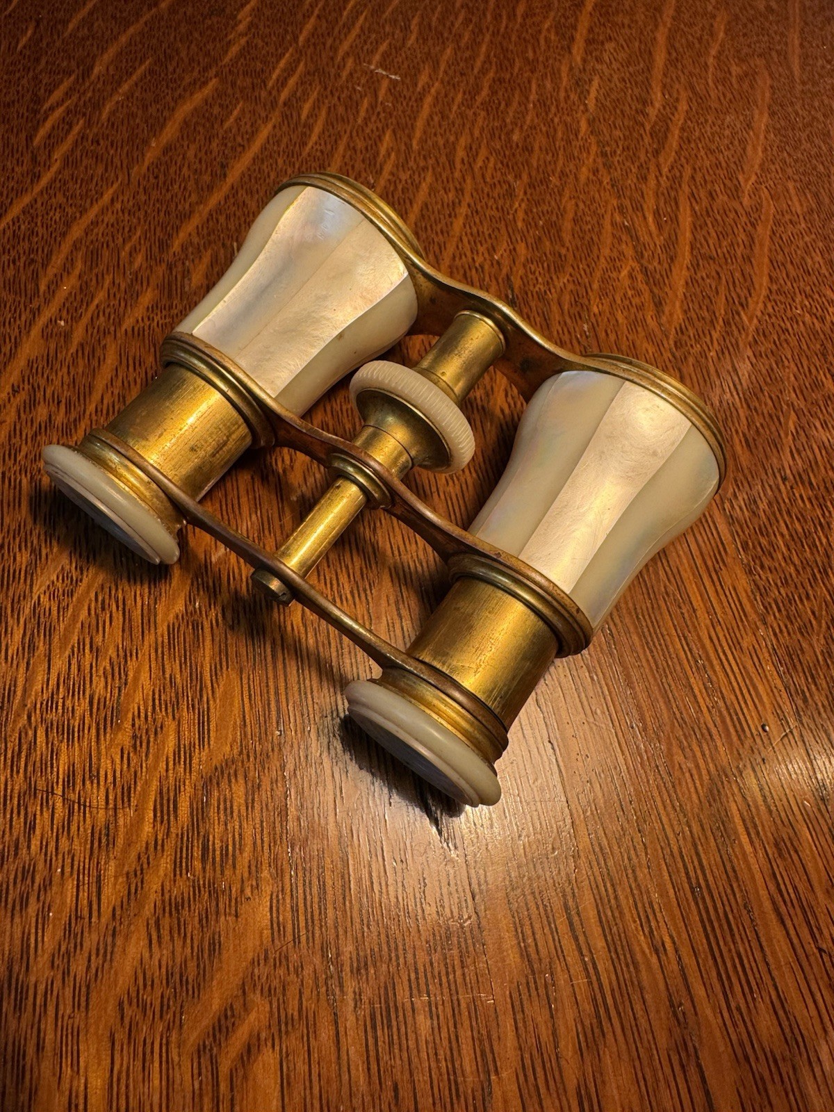 Antique Lemaire Paris Opera Glasses Mother of Pearl Brass Binoculars