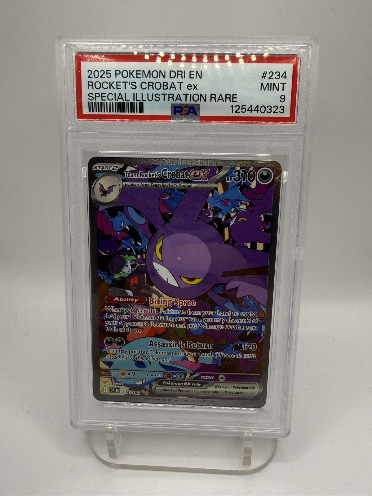 Team Rocket's Crobat ex 234/182 Sv10: Destined Rivals Holo PSA 9 Team Rocket's Crobat ex 234/182 Sv10: Destined Rivals Holo PSA 9