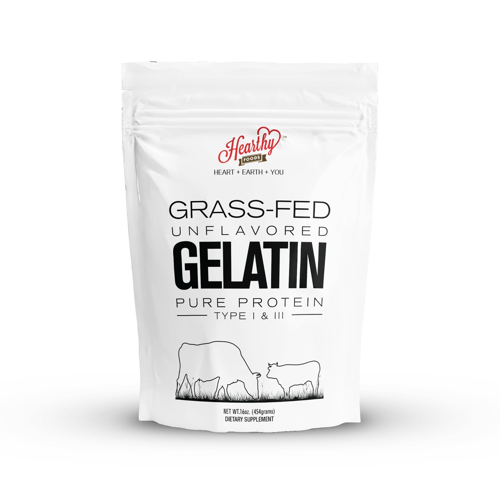 Hearthy Foods Beef Gelatin Powder Unflavored 16 Ounce (Pack of 1) Hearthy Foods Beef Gelatin Powder Unflavored 16 Ounce (Pack of 1)