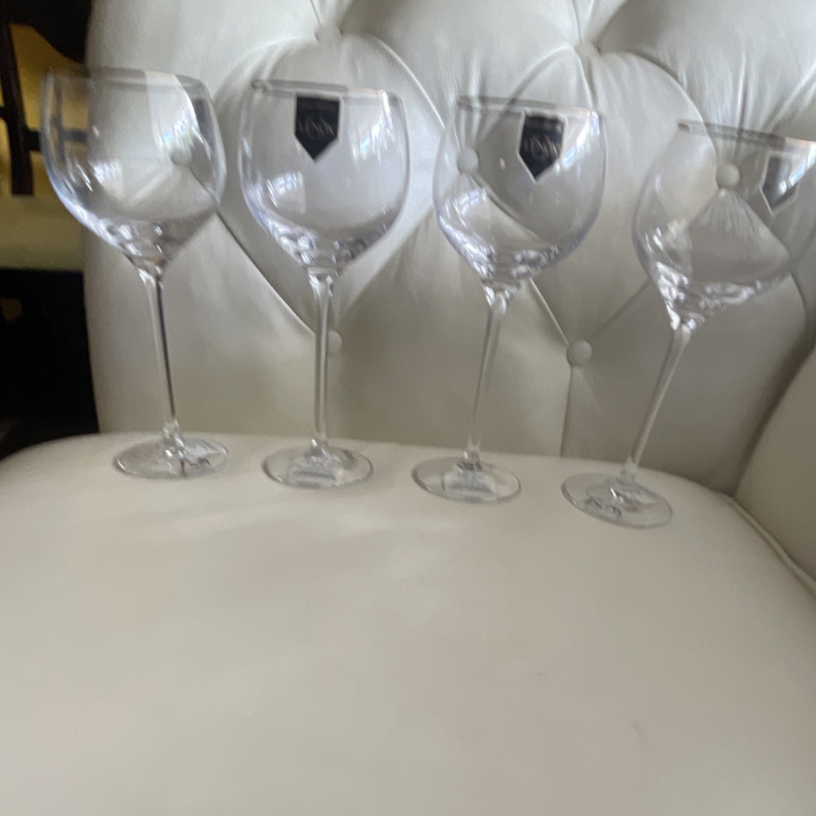 Lenox Solitaire Platinum Signature Crystal Stemmed Wine Glasses 10 oz Set of 4