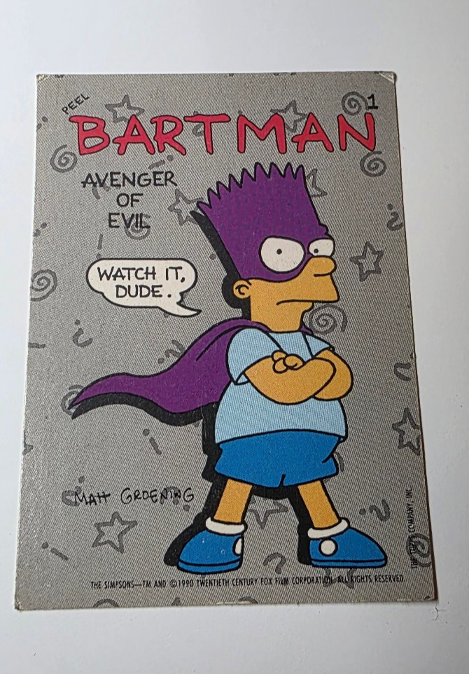1990 The Simpsons, Bartman Avenger of Evil 1990 The Simpsons, Bartman Avenger of Evil