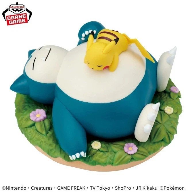 New Pokemon Relaxing Time PIKACHU AND SNORLAX Figure