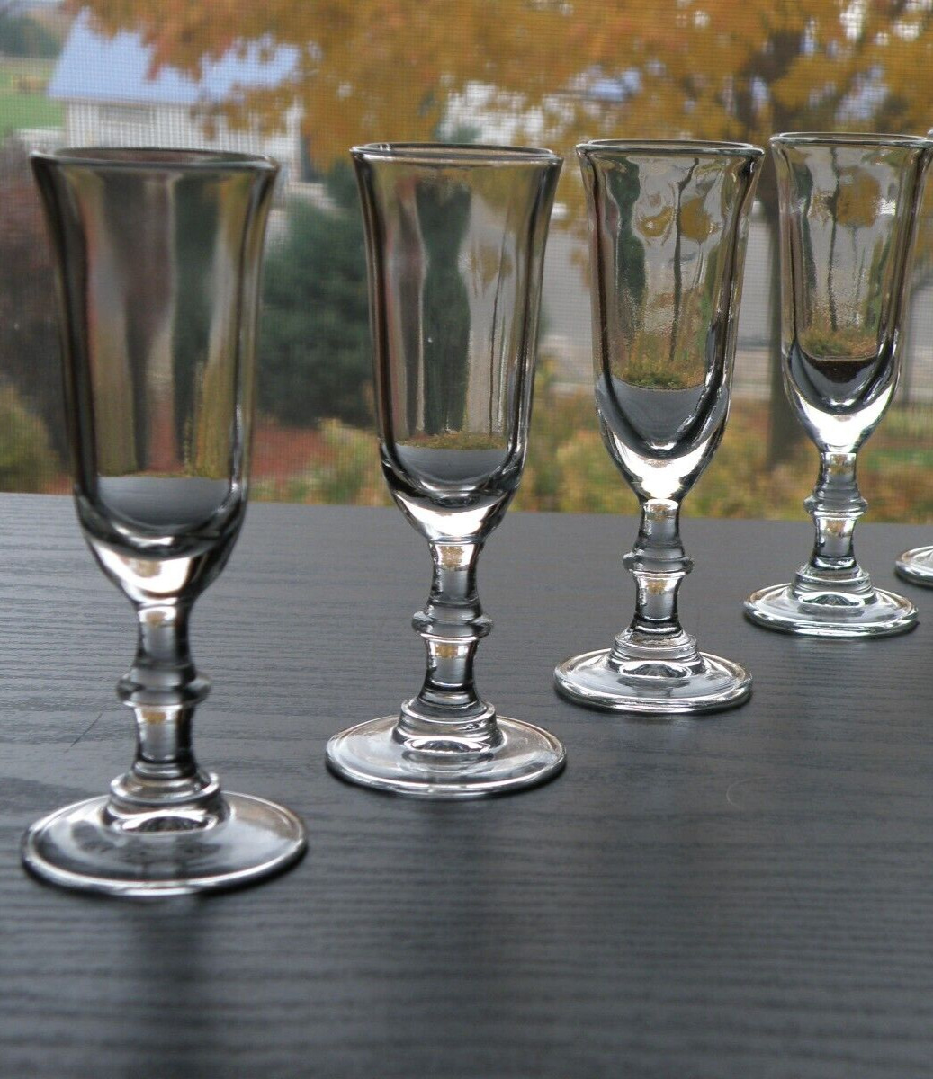 Set of 4 Wafer Stem Liqueur Cordial Apertif Stemmed Glasses 4 1/8\