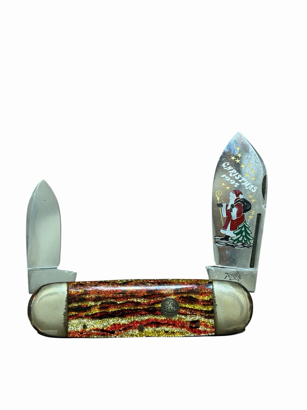 Vintage Bulldog Brand 1995 Christmas Sunfish Elephant Toenail Knife Germany Vintage Bulldog Brand 1995 Christmas Sunfish Elephant Toenail Knife Germany