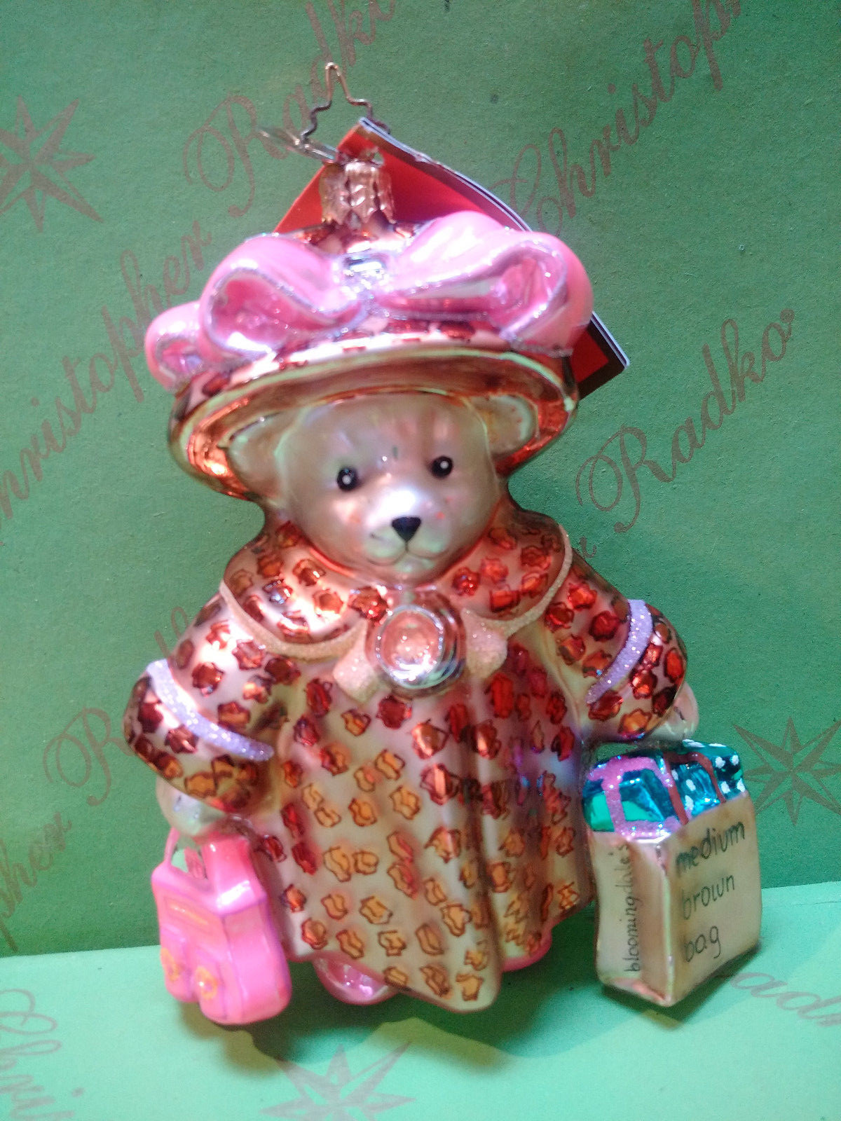 Christopher Radko Bloomingdale's Muffy Shopper Glass Blown Ornament 