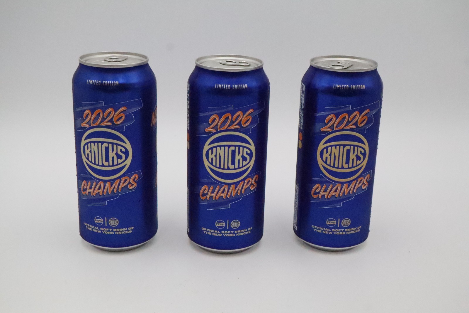 Pepsi New York Knicks 2026 Champs Limited Edition 16 oz Cans Lot of 3