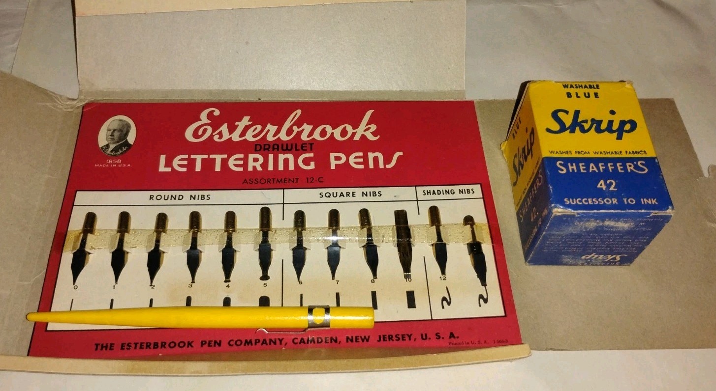 Antique Esterbrook Pen Co Fountain Lettering Pen Salesman Sample Envelope 12-C Antique Esterbrook Pen Co Fountain Lettering Pen Salesman Sample Envelope 12-C