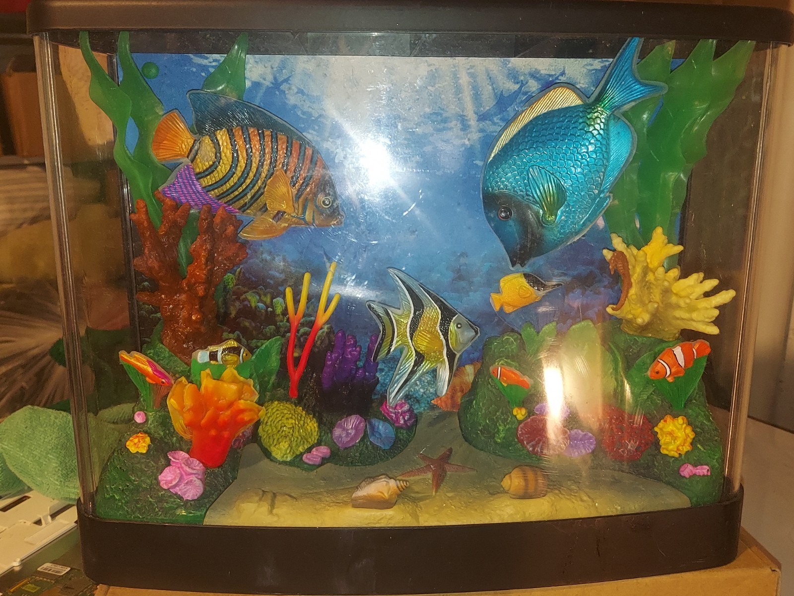 Vintage Spencer's Gifts Aquarium Fiber Optic Color Lighted Fish Tank 12 Vintage Spencer's Gifts Aquarium Fiber Optic Color Lighted Fish Tank 12