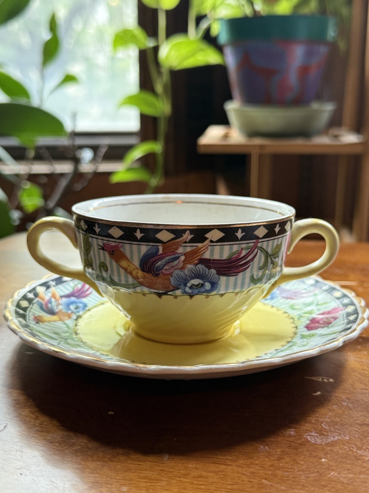 Vintage Swinnerton’s  “Hadley” Twin Handled Tea Cup And Saucer