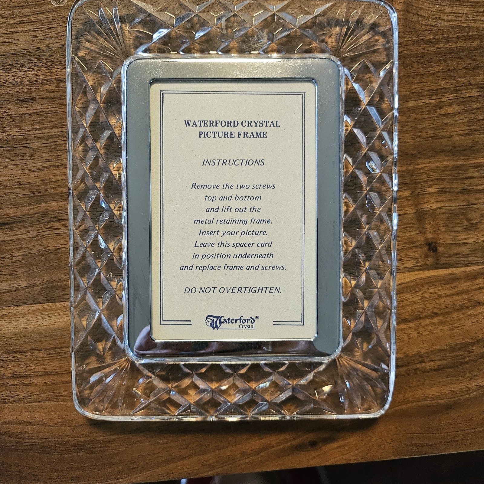 Vintage Waterford Crystal Westover Picture Frame 3.5x5 Photo. Needs Stand. 1980s Vintage Waterford Crystal Westover Picture Frame 3.5x5 Photo. Needs Stand. 1980s