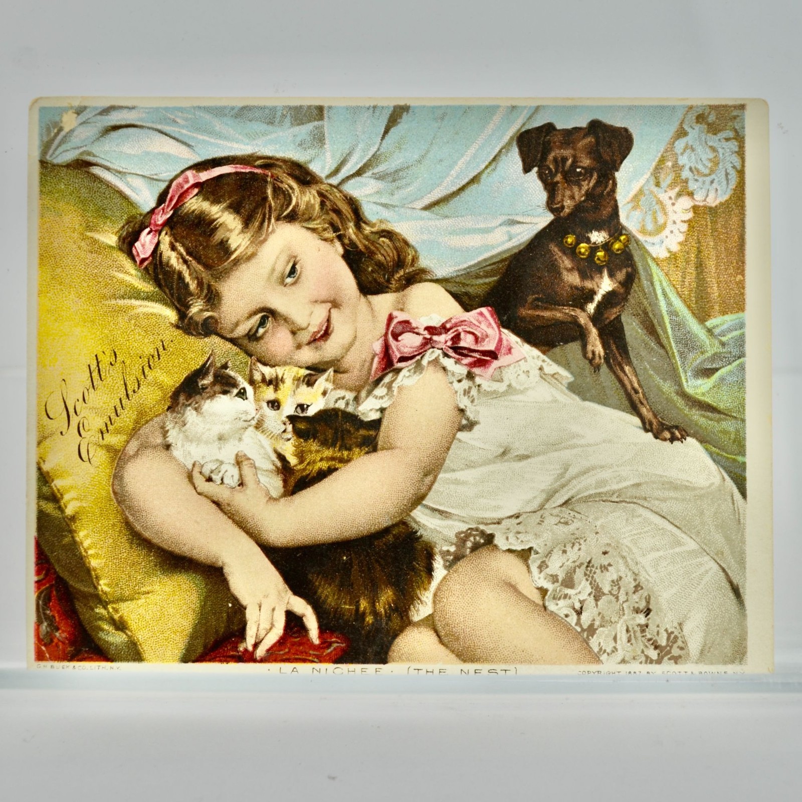Scott\'s Emulsion 1887 Antique Victorian Trade Card The Little Pets Scott\'s Emulsion 1887 Antique Victorian Trade Card The Little Pets