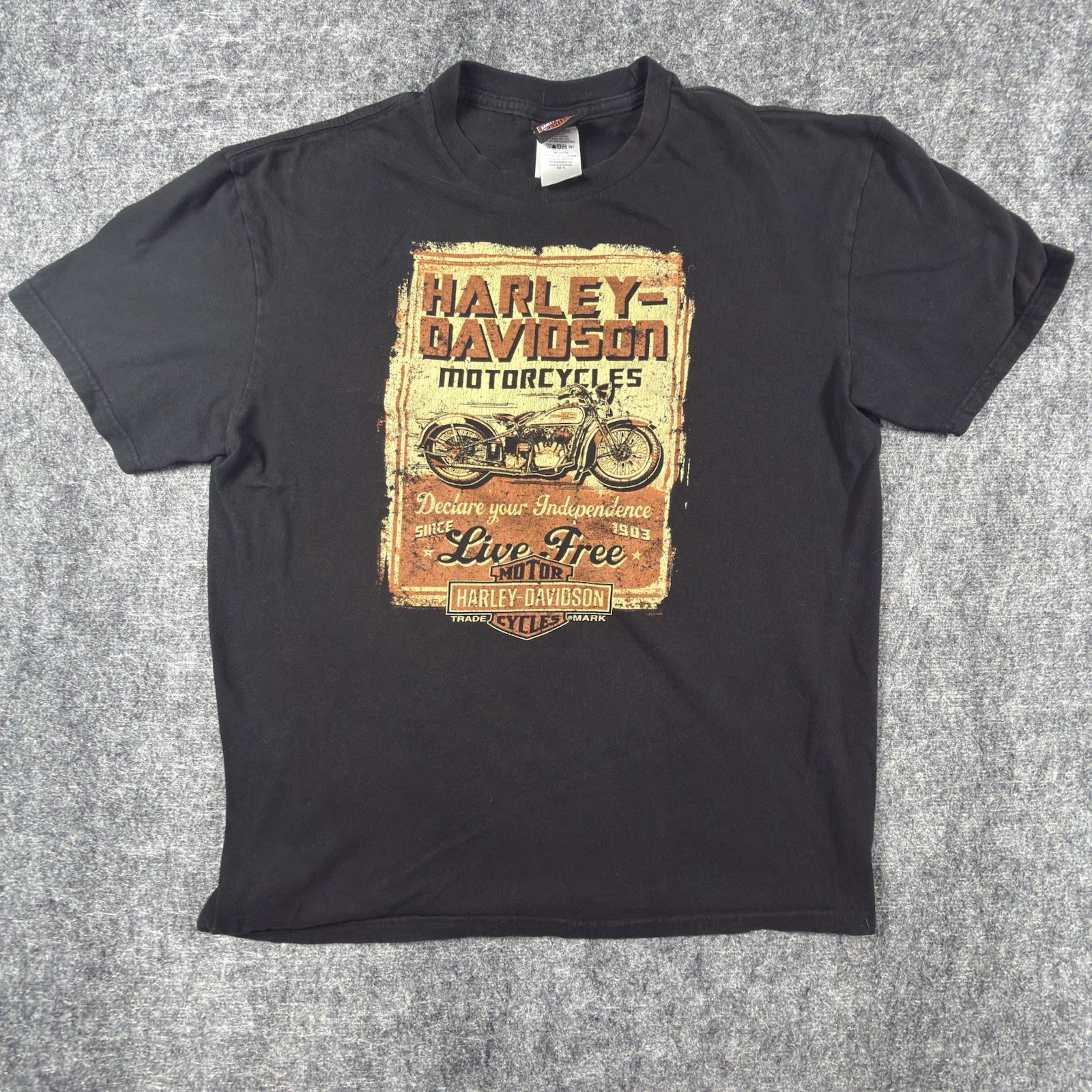 2013 Harley Davidson Fort Hood Texas T Shirt Mens XL Live Free Motorcycle Black