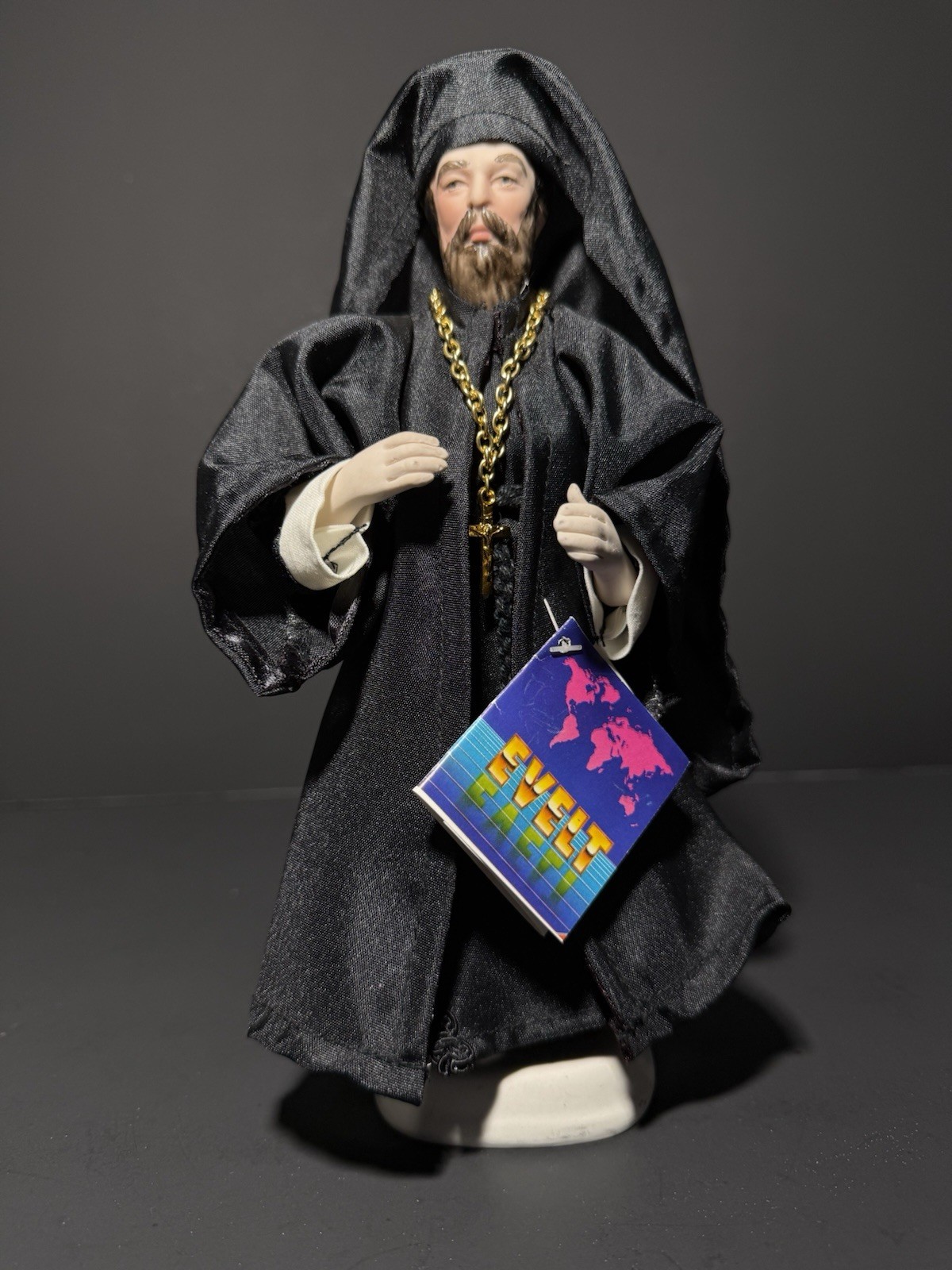 RARE Vtg EVELT Greek Porcelain Priest Collector’s Doll 9”h EUC