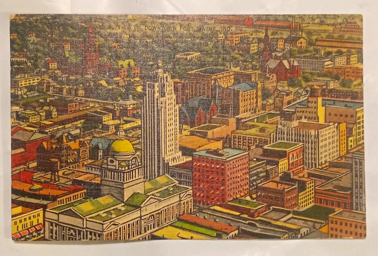 Vintage 1943 WWII Fort Wayne Indiana Postcard - Norfolk VA Navy Base Letter  NR