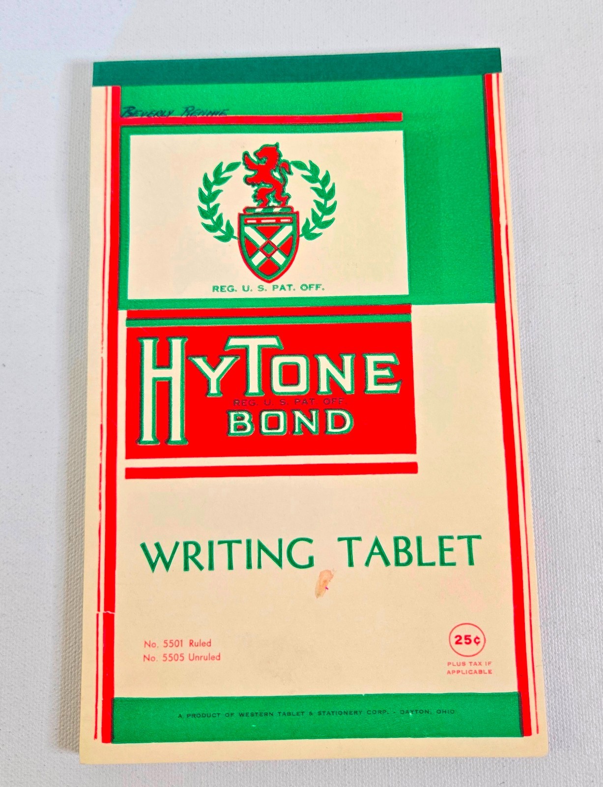 Vintage HyTone Bond Writing Tablet Notepad Memo Paper (No. 5501) Vintage HyTone Bond Writing Tablet Notepad Memo Paper (No. 5501)