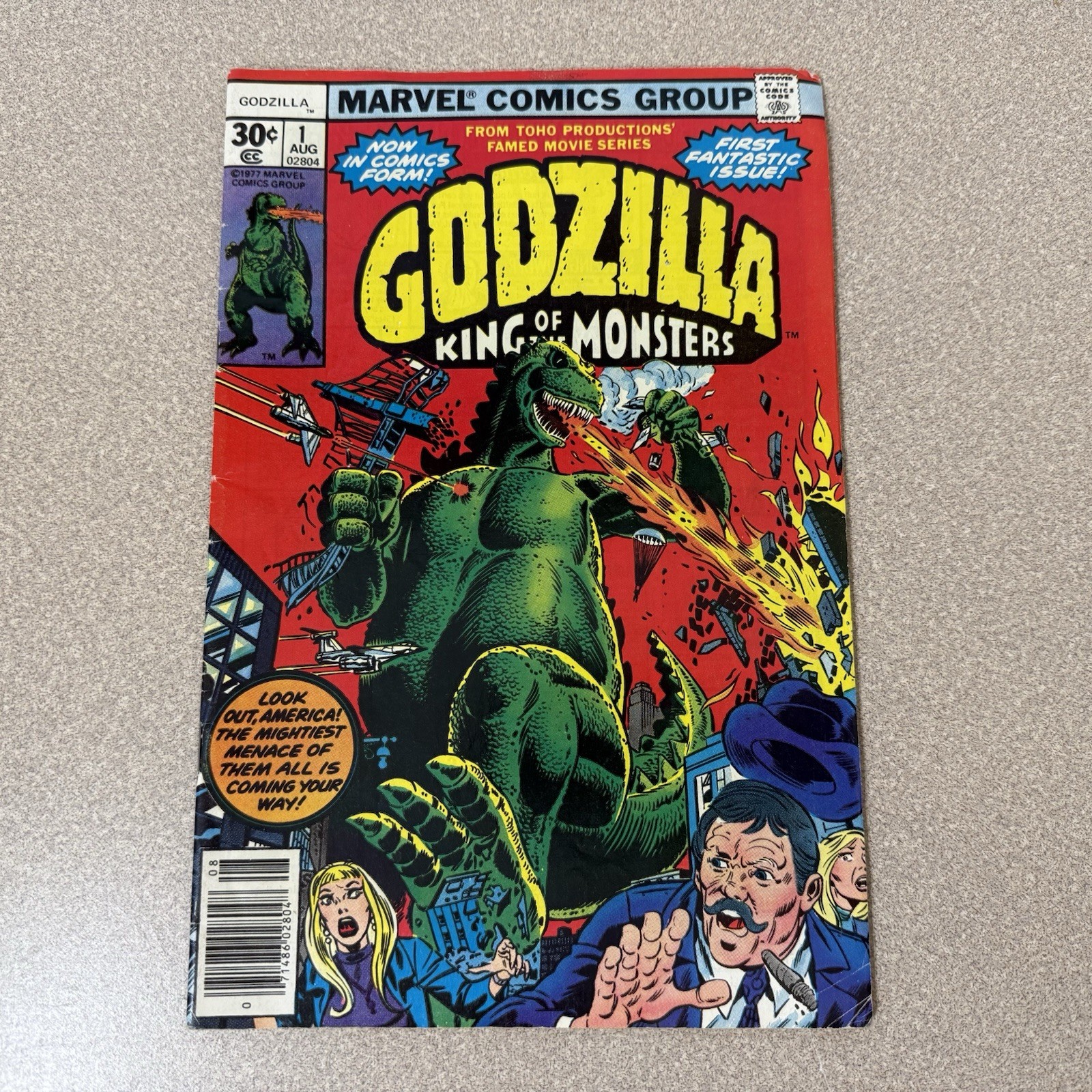 Godzilla 1 (1977 Marvel) VG Condition, 1st Appearance in Comics Godzilla 1 (1977 Marvel) VG Condition, 1st Appearance in Comics