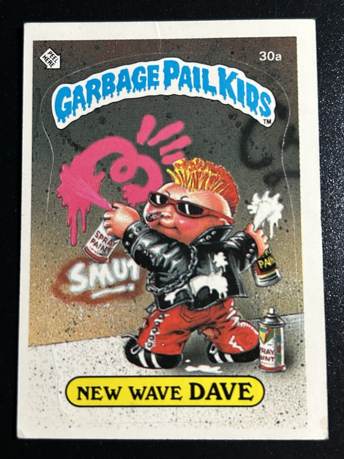 1985 Topps Garbage Pail Kids GPK First Original Series 1 OS1 30a New Wave Dave 1985 Topps Garbage Pail Kids GPK First Original Series 1 OS1 30a New Wave Dave