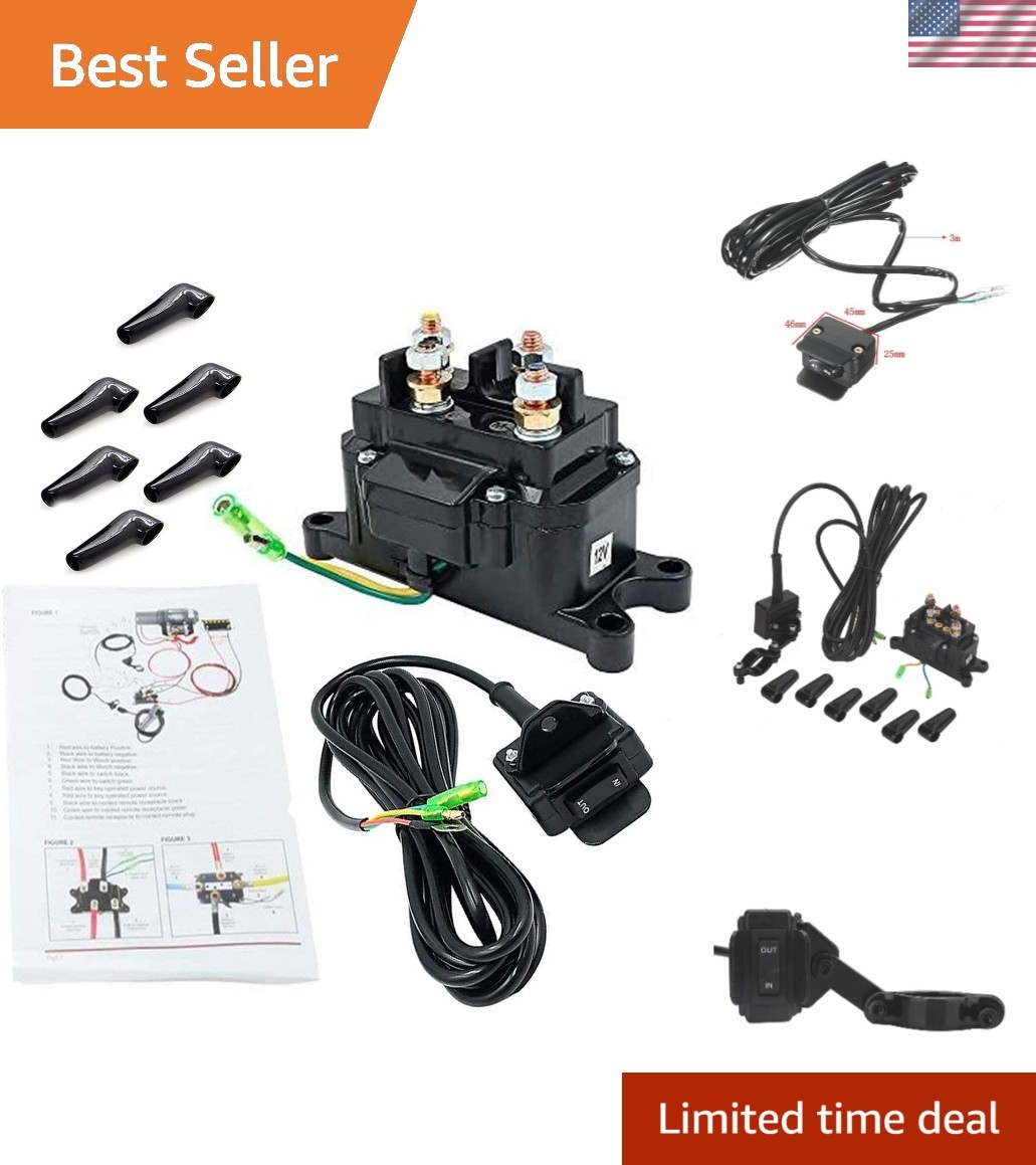 12V 250A Winch Solenoid Relay & Switch for ATV UTV 3000-5000lbs 12V 250A Winch Solenoid Relay & Switch for ATV UTV 3000-5000lbs
