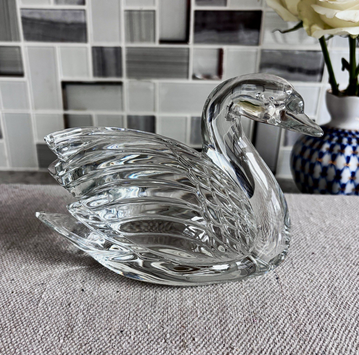 Waterford lead crystal swan figurine. Waterford lead crystal swan figurine.