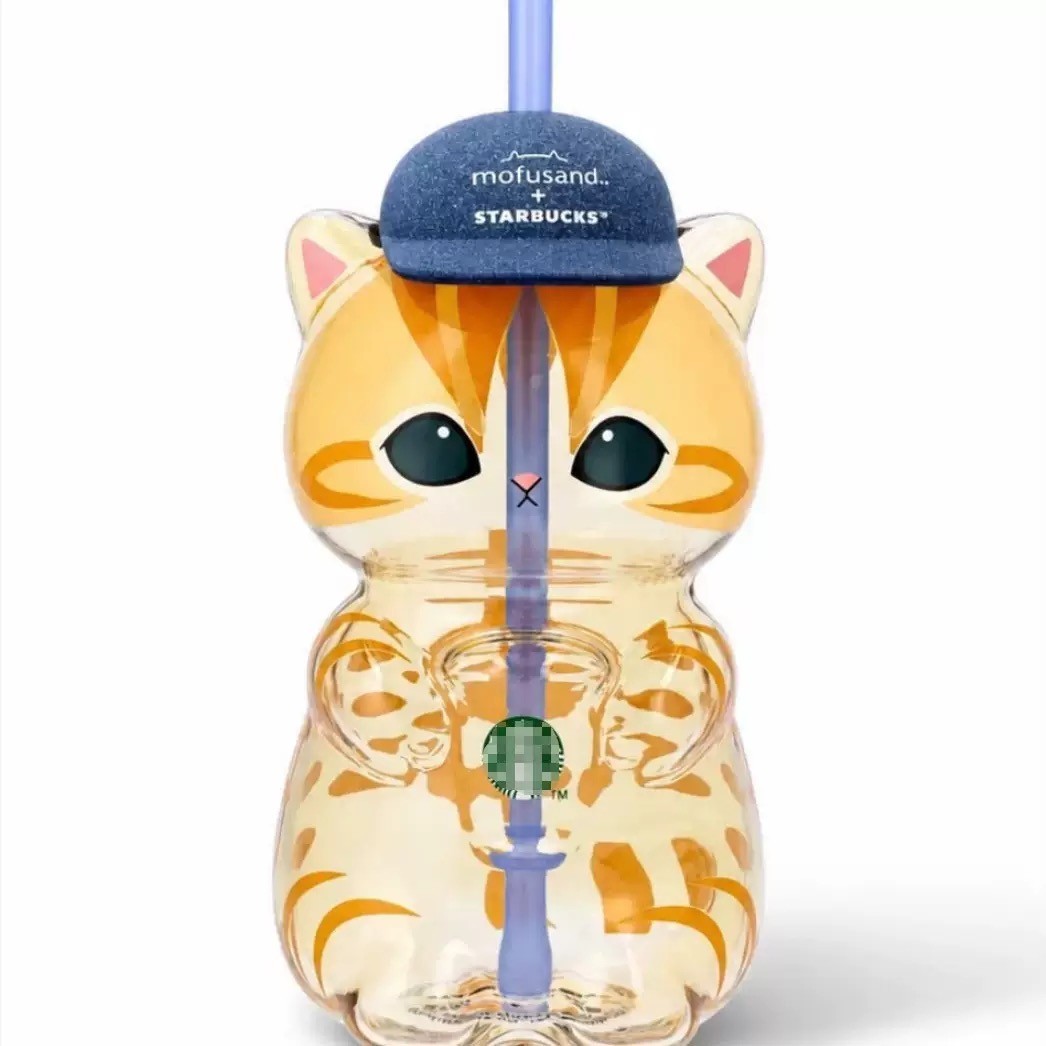 New Starbucks Singapore x Mofusand 2026 Collection Cat Shaped Glass Cup New Starbucks Singapore x Mofusand 2026 Collection Cat Shaped Glass Cup