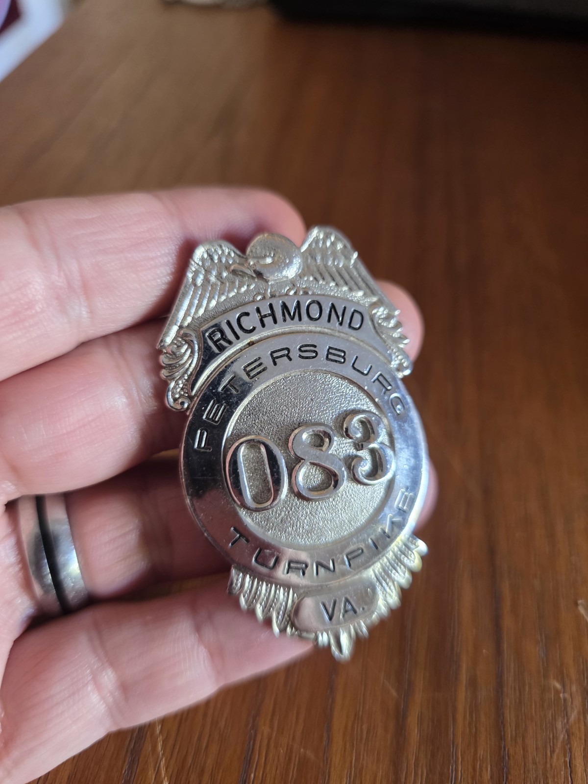 Vintage 50's Rare Trucking Trucker Hat BADGE PIN Richmond Petersburg Turnpike 83