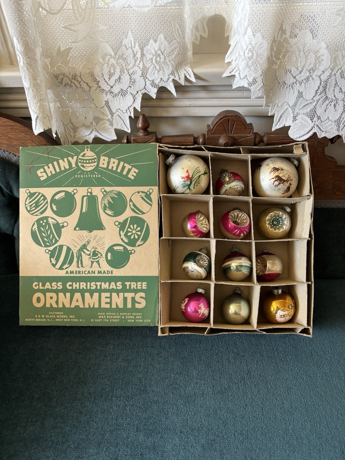 Christmas Lot of 12 Shiny Brite USA + Box Vintage Glass Ornaments Lot READ Christmas Lot of 12 Shiny Brite USA + Box Vintage Glass Ornaments Lot READ