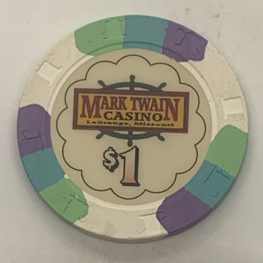 Mark Twain Casino $1 Chip - LaGrange Missouri- Riverboat - H&C 2001