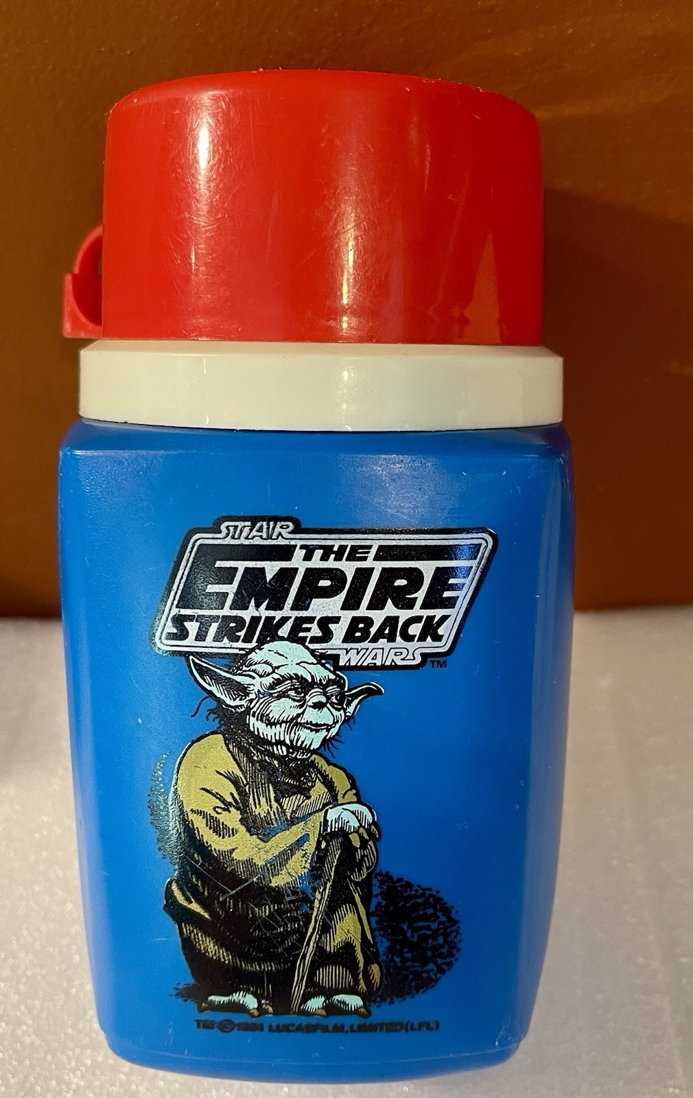 Vintage 1981 Yoda Empire Strikes Back Blue Thermos Red Cup Clean Excellent Vintage 1981 Yoda Empire Strikes Back Blue Thermos Red Cup Clean Excellent