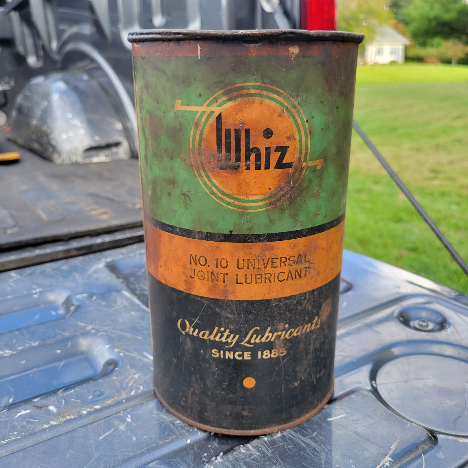 Vintage 1930s Whiz Universal Joint Lubricant Grease Oil Can Hollings Antique 