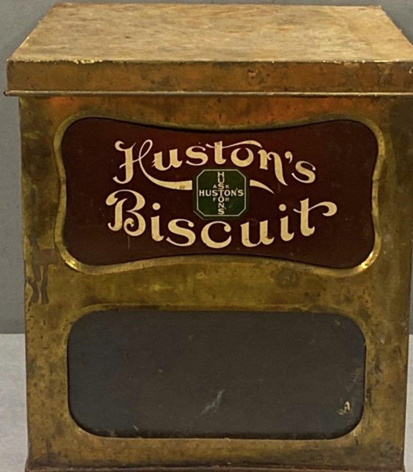 Antique T A Huston Biscuits Country Store  Display Box Primitive 10.5x11