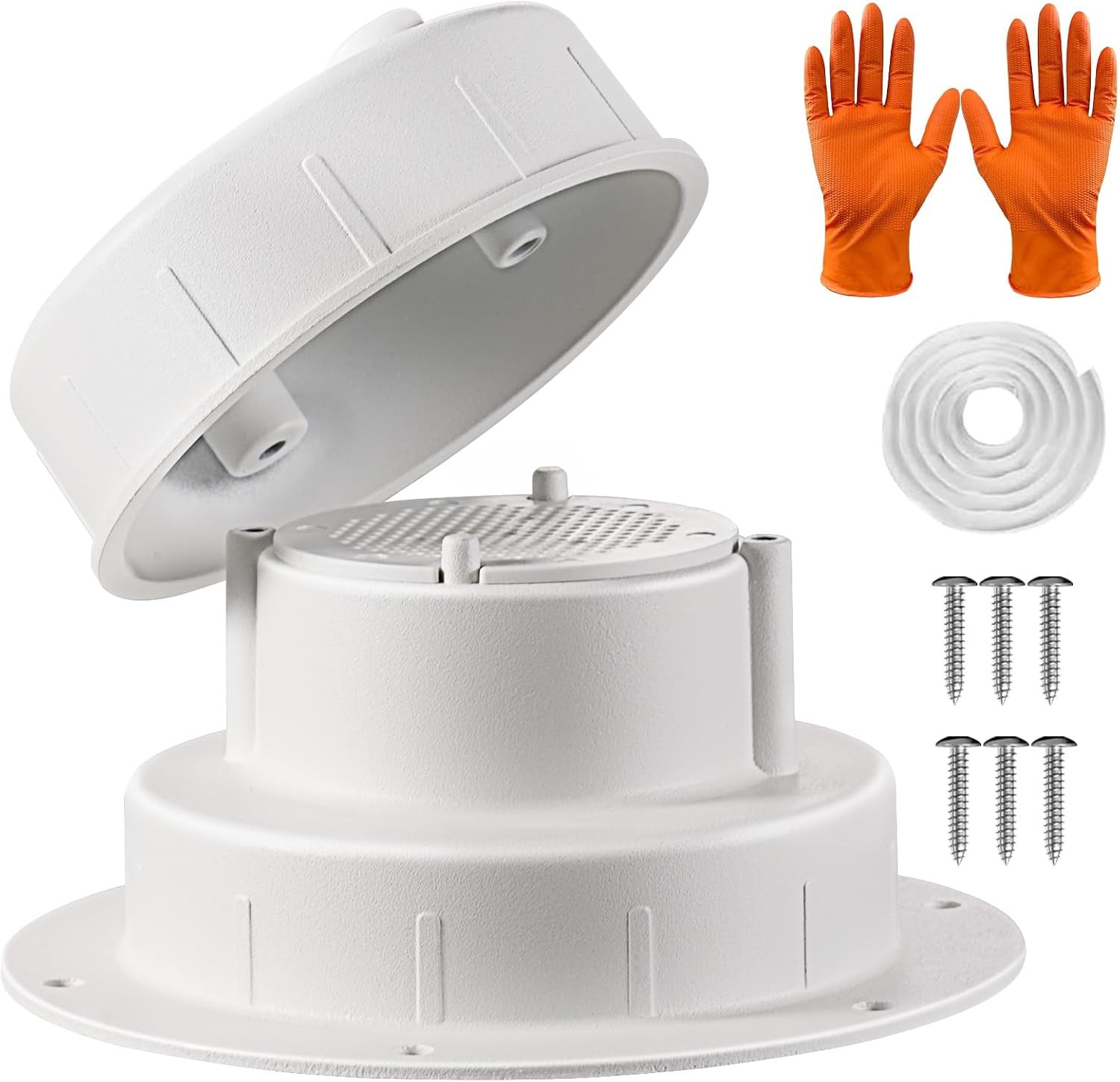 Aluminum RV Plumbing Vent Cap Kit Roof Sewer Vent Cover with Screen for Camper Aluminum RV Plumbing Vent Cap Kit Roof Sewer Vent Cover with Screen for Camper