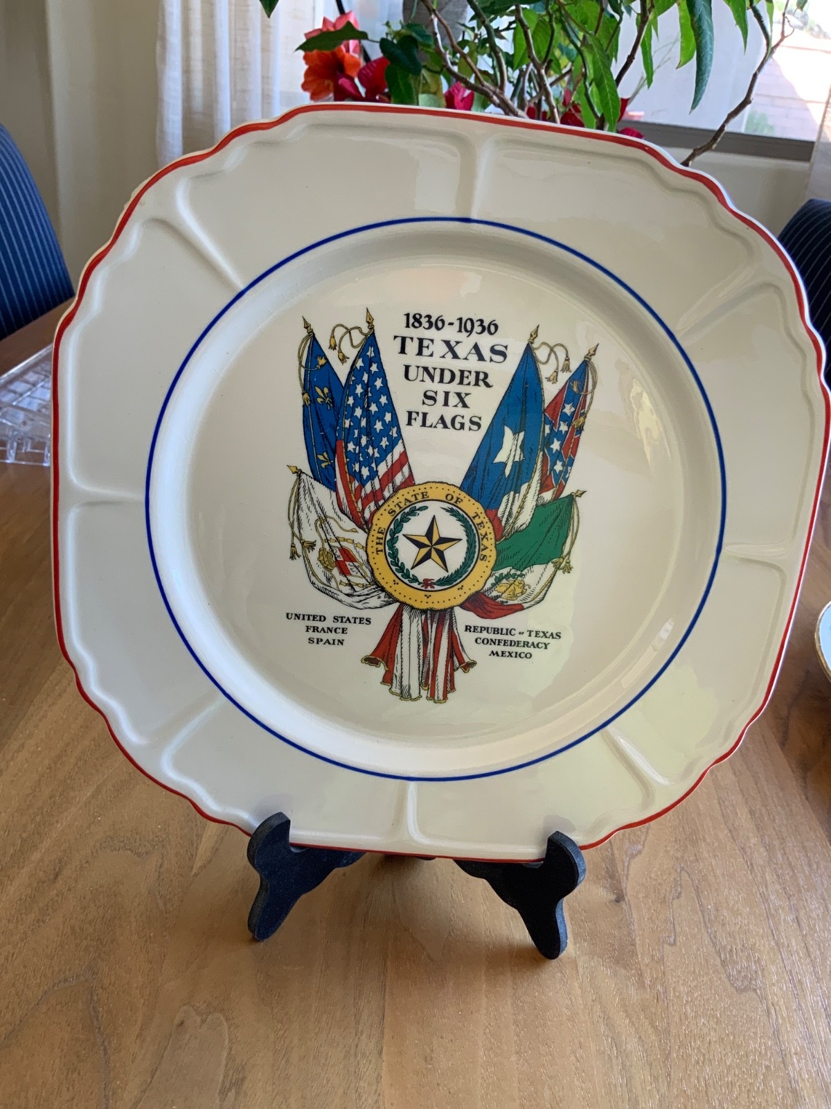 RARE 1836-1936 TEXAS UNDER SIX FLAGS Collectors Plate NEW READ DESCRIPTION RARE 1836-1936 TEXAS UNDER SIX FLAGS Collectors Plate NEW READ DESCRIPTION
