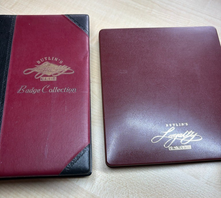 2 x Vintage Butlin's Loyalty Club Faux-Leather Effect Presentation Cases RARE EX