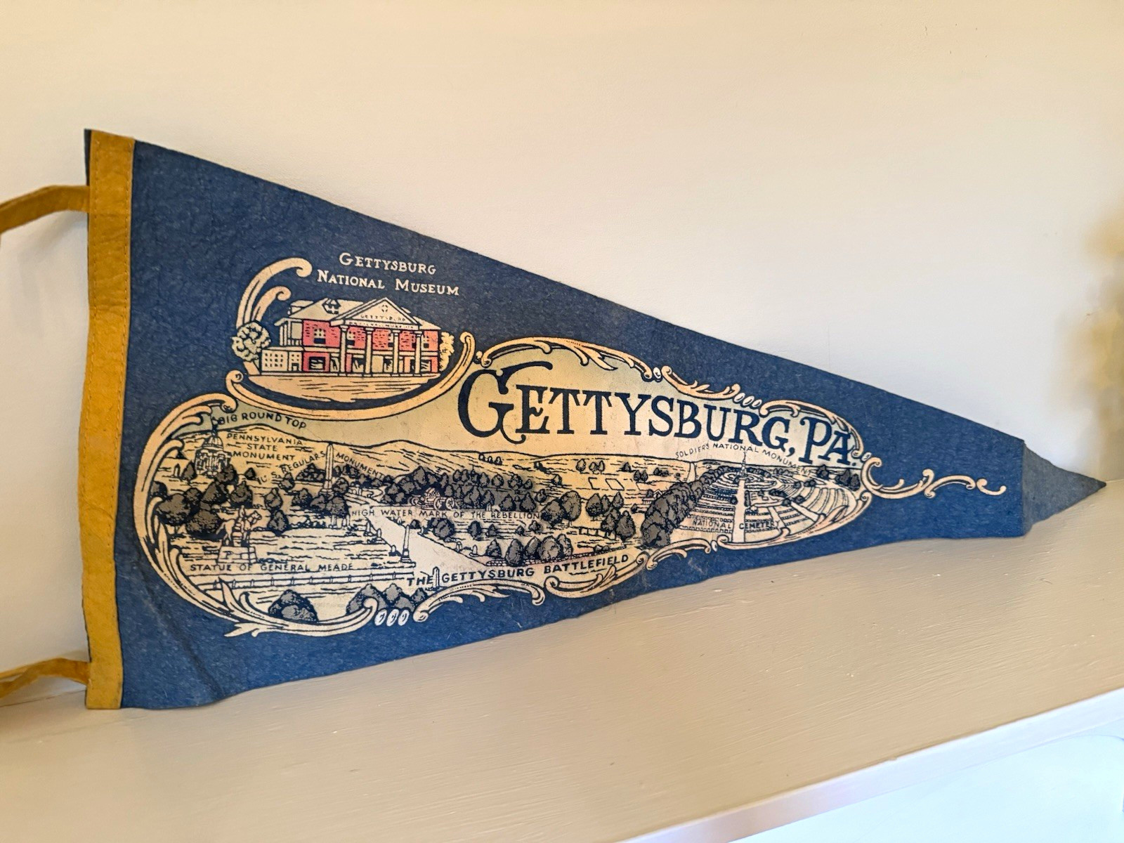 Gettysburg, Pennsylvania Souvenir Pennant Felt Flag - Gettysburg National Museum