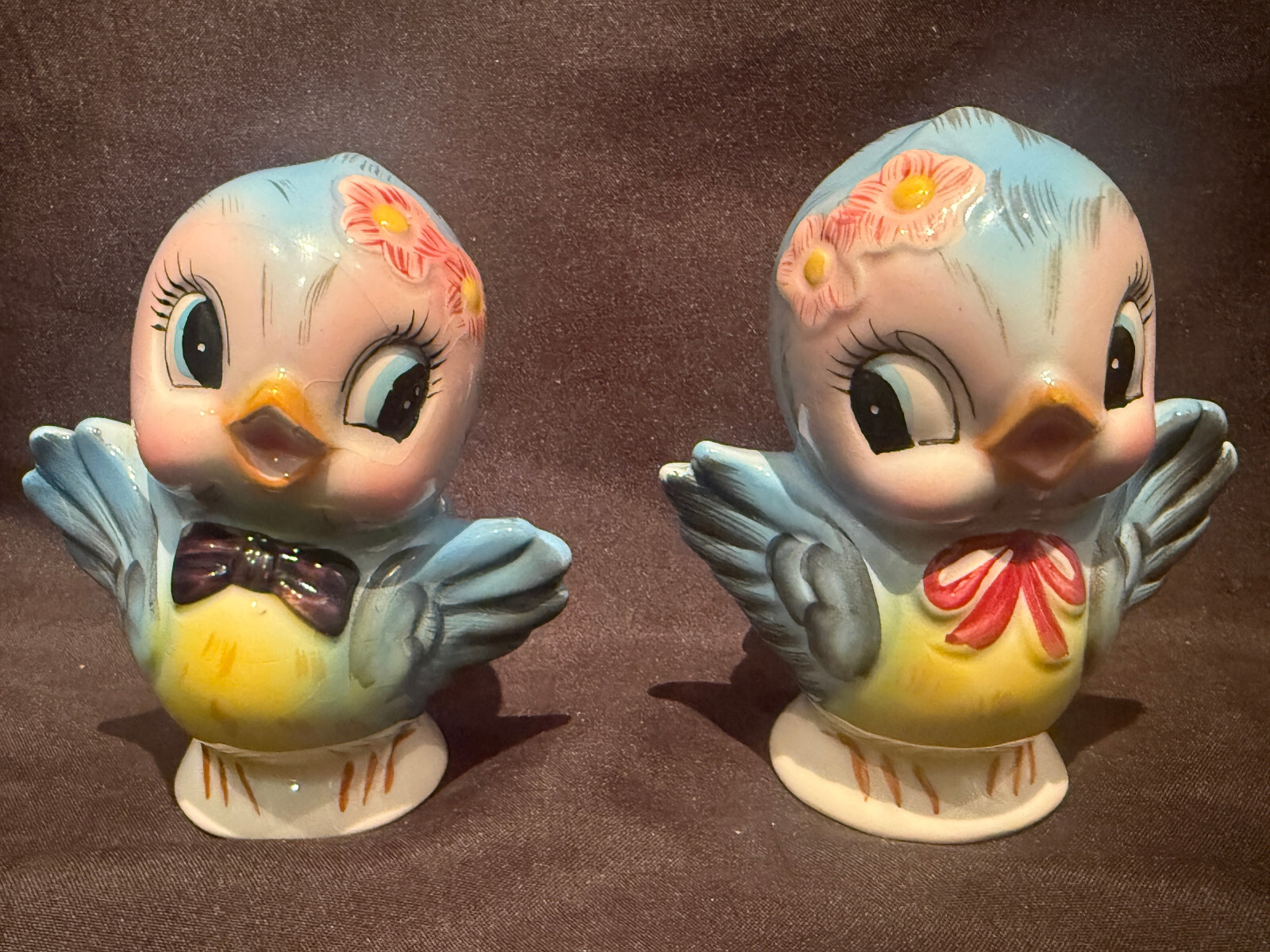 Geo. Z. Lefton Mr & Mrs Blue Bird Salt and Pepper Shaker Set 282 Ceramic S&P 500 Geo. Z. Lefton Mr & Mrs Blue Bird Salt and Pepper Shaker Set 282 Ceramic S&P 500