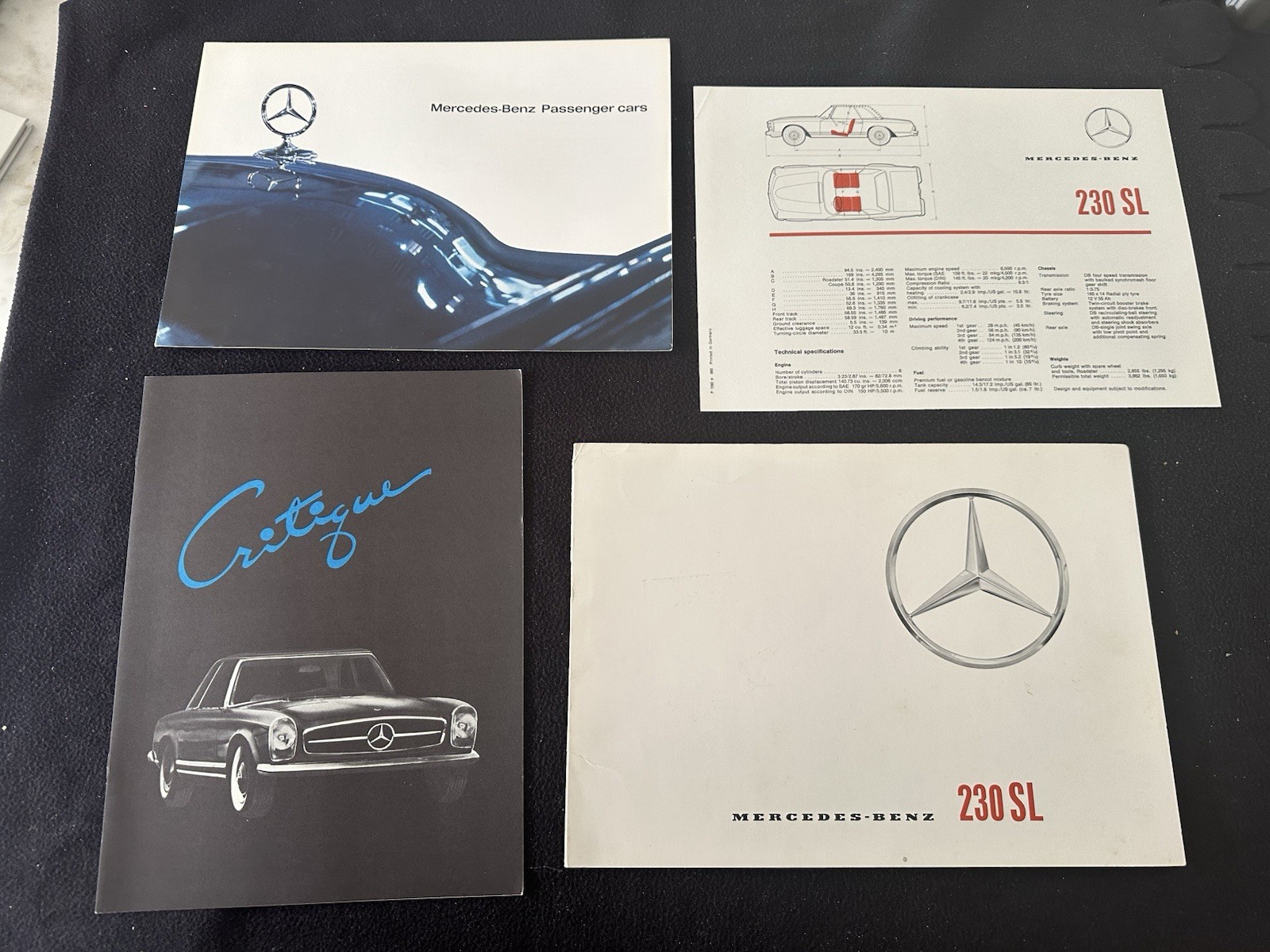 1963 1964 Mercedes Benz Large 230SL Brochure Rare W113 Orig 230-SL Sales Catalog