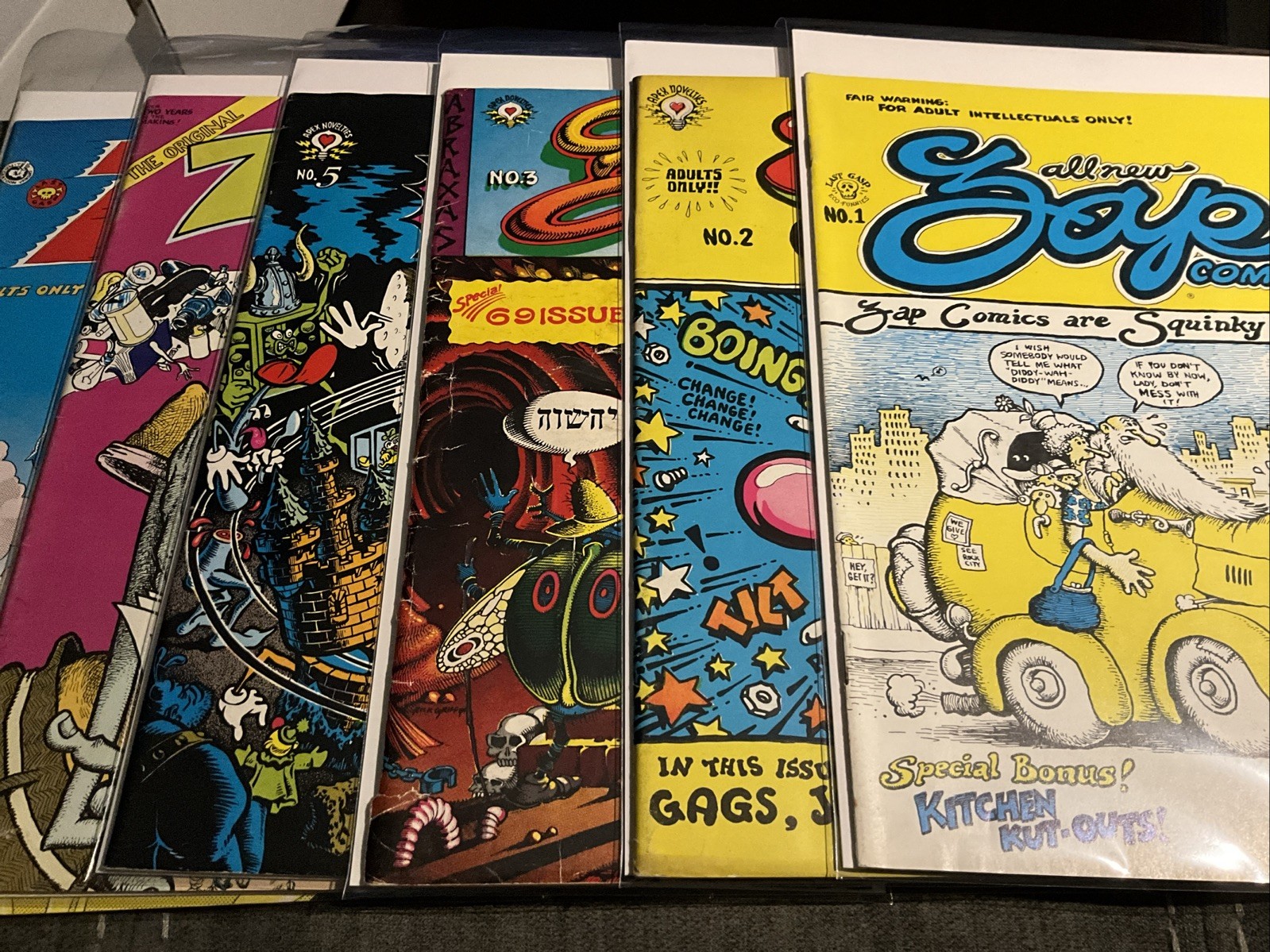 Zap Comix #s 1,2,3,5,6,7 Last Gasp/Apex Novelties Zap Comix #s 1,2,3,5,6,7 Last Gasp/Apex Novelties