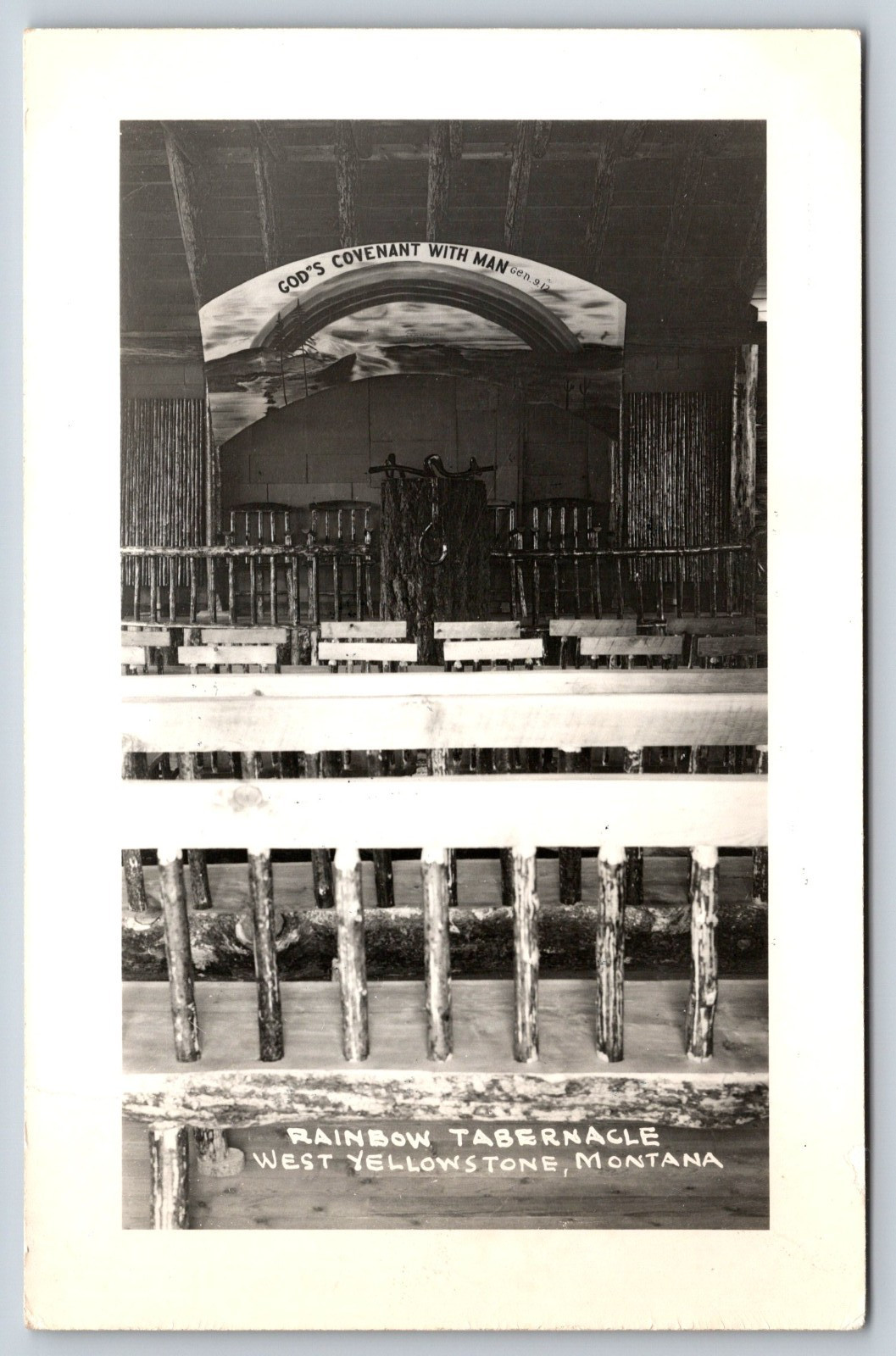 Altar, Rainbow Tabernacle, 1940\'s to early 1950\'s Real Photo Vintage Postcard