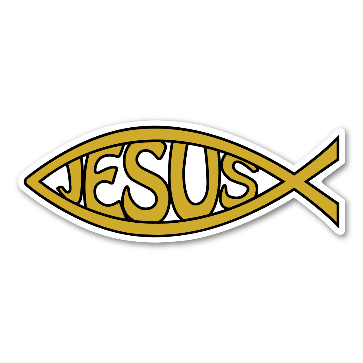 Gold Jesus Fish Mini Magnet Gold Jesus Fish Mini Magnet