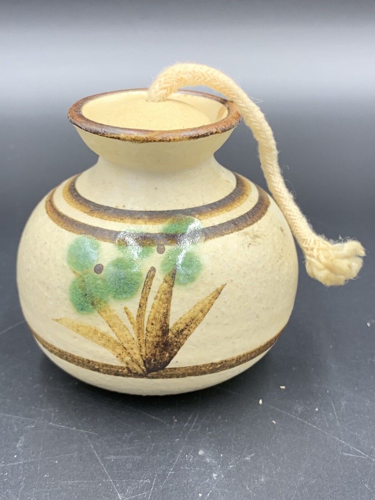 Vintage Pottery Ceramic Oil Lamp Candle Holder