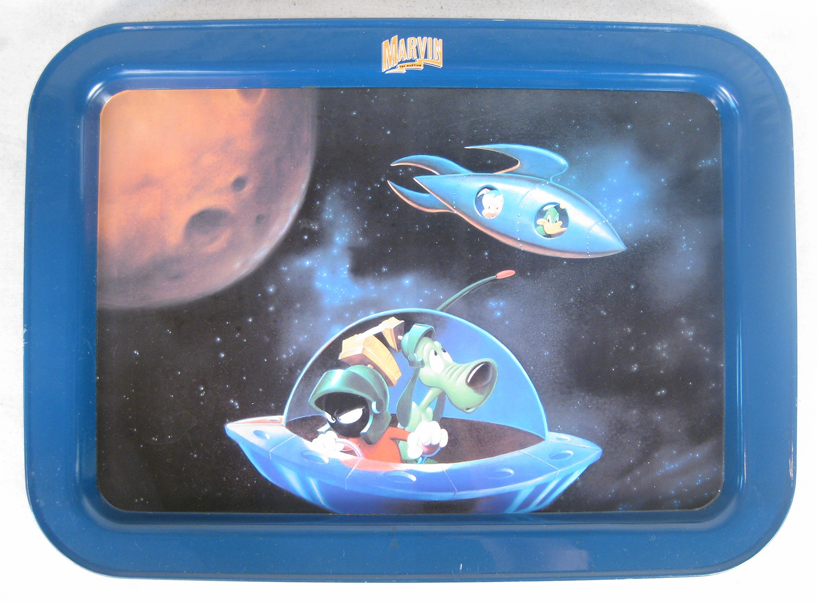VINTAGE 1995 WARNER BROS. MARVIN THE MARTIAN METAL SNACK SERVING TRAY NM VINTAGE 1995 WARNER BROS. MARVIN THE MARTIAN METAL SNACK SERVING TRAY NM