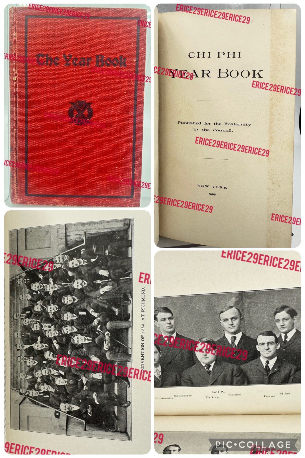 RARE Chi Phi Fraternity 1905 The Year Book Chi Phi (ΧΦ) Fraternity 234 Pages
