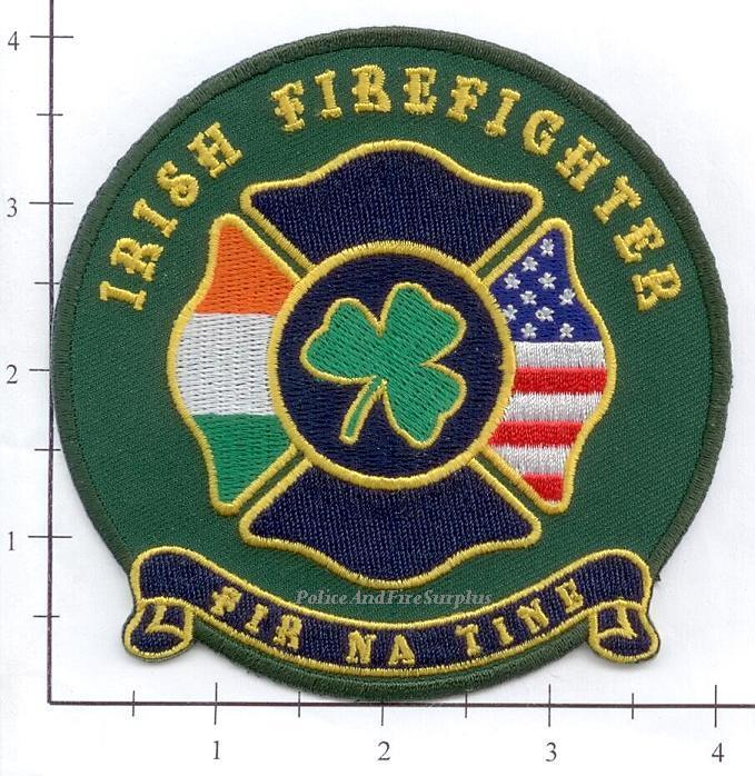 Irish Emerald Society Firefighters Fire Dept Patch - Fir Na Tine