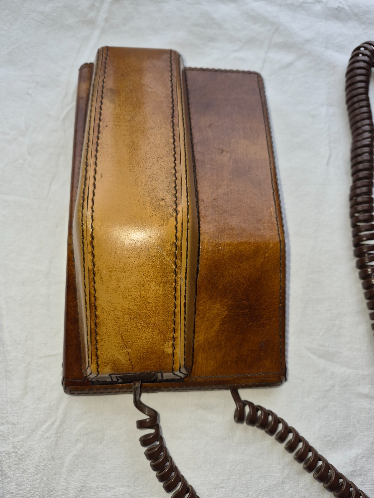Vintage 1967 Northern Telecom Leather Desk Telephone Nortel US Patent 209910