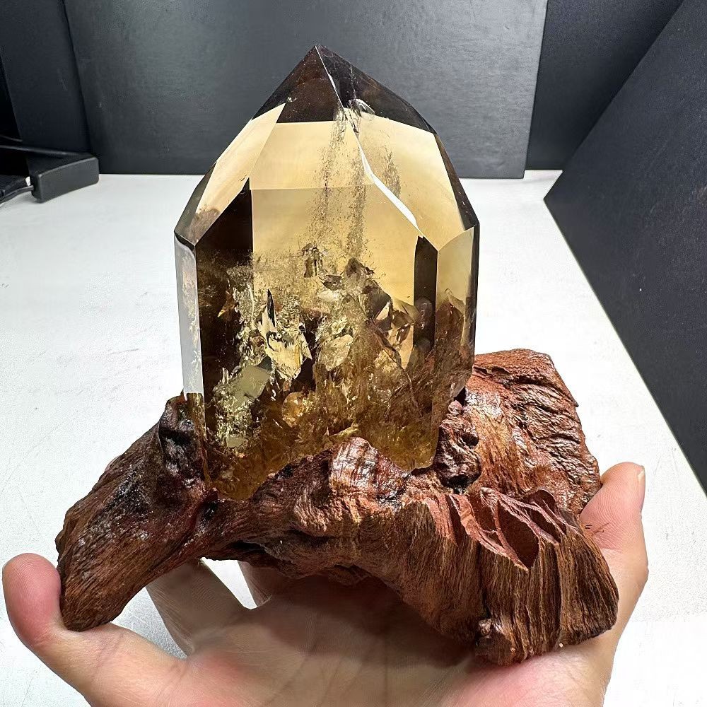 920g Natural Citrine Quartz Obelisk Large Crystals Tower Chakras Point healing