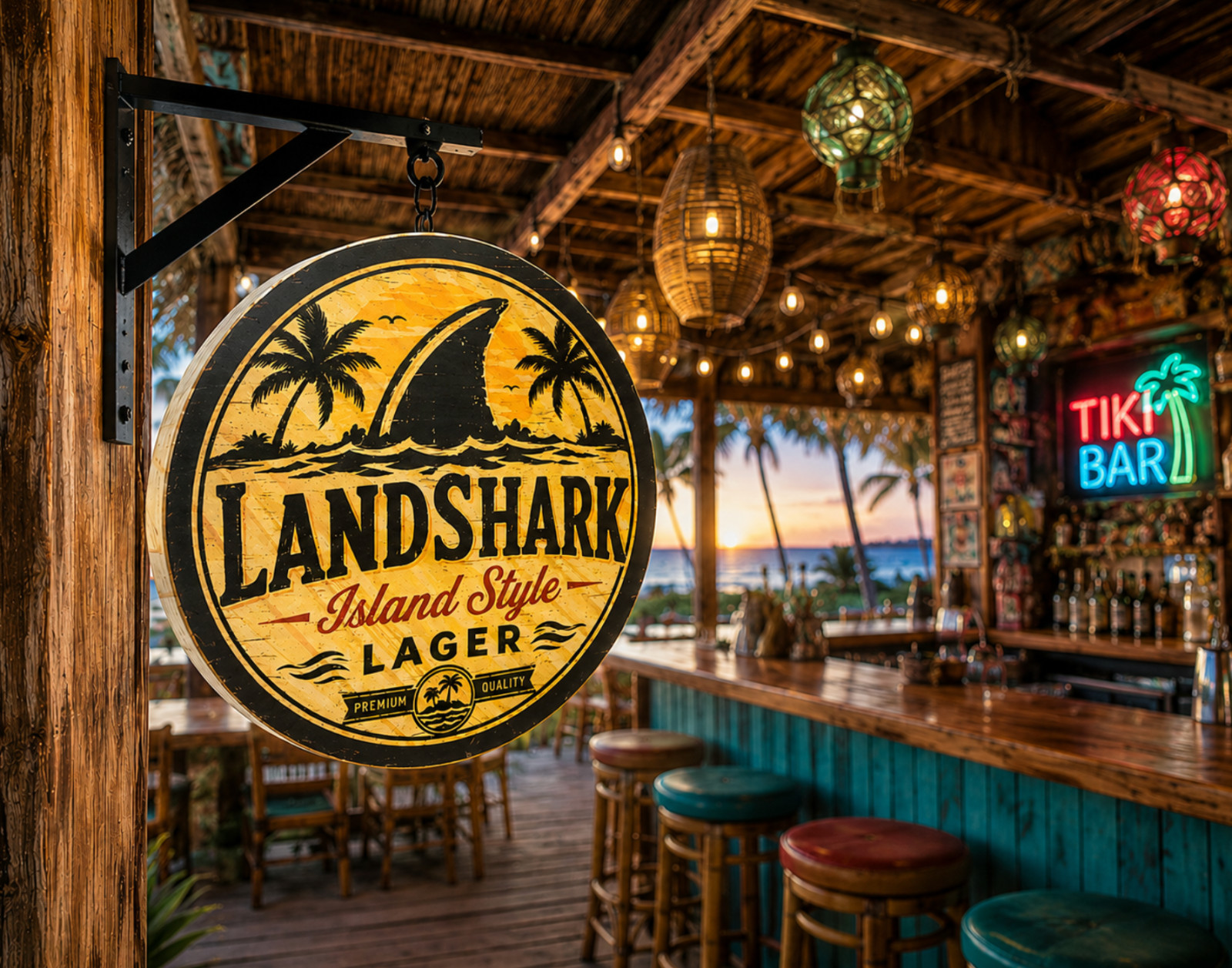 Landshark Lager Double Sided Pub Sign