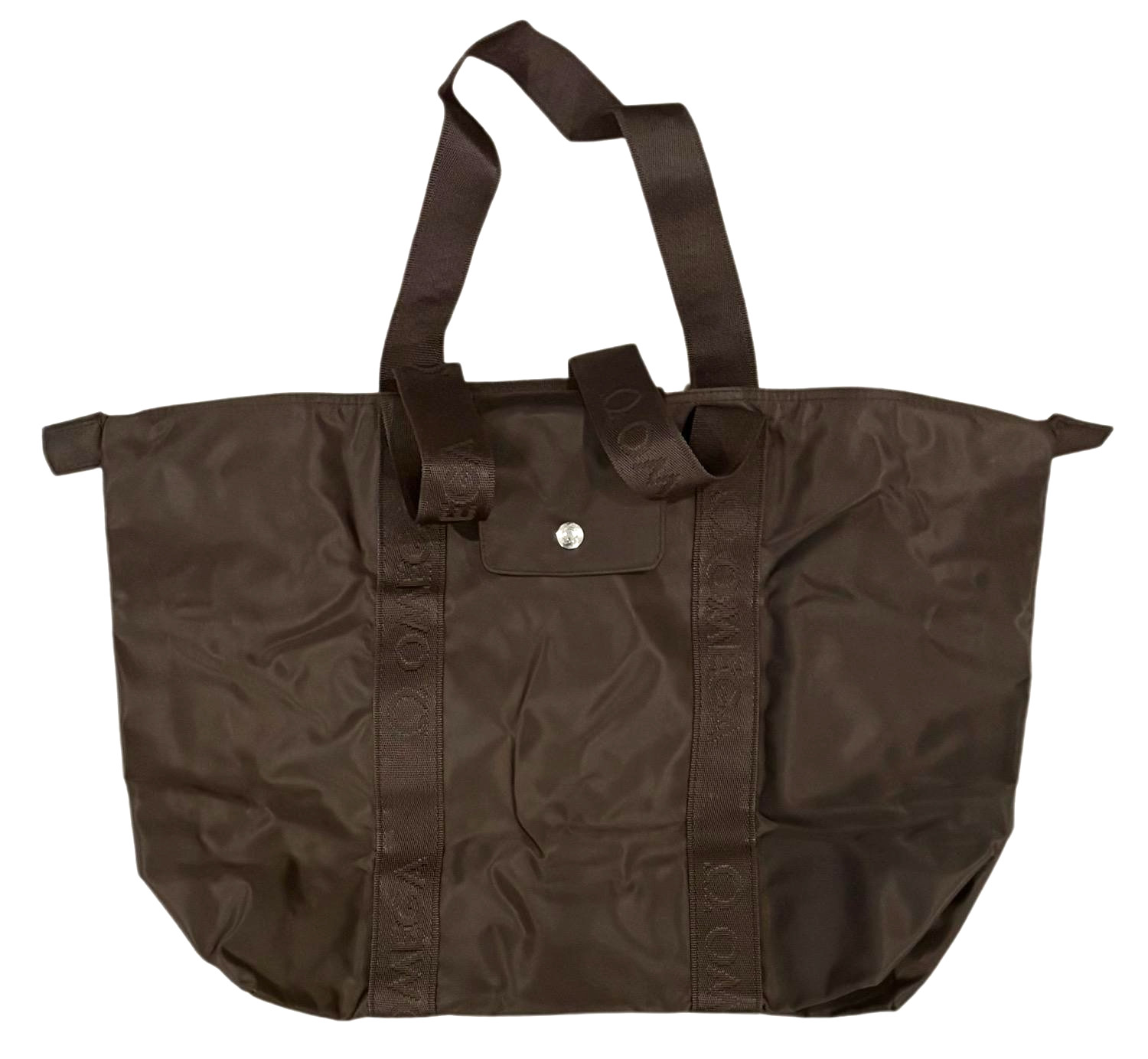 Omega Brown Nylon Travel Duffle Bag Men\'s Carryon OEM Authentic NEW