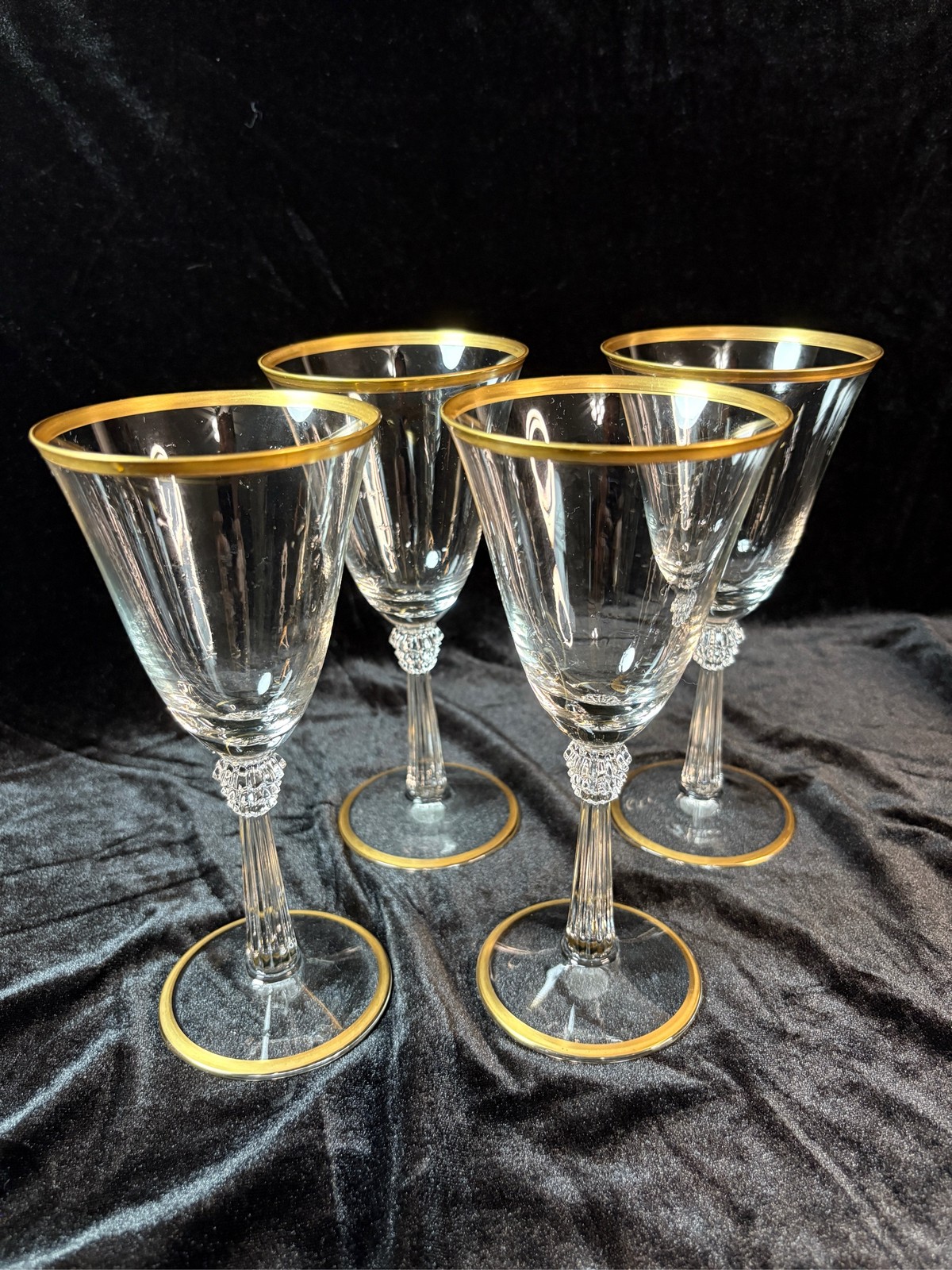 Vintage Fostoria Simplicity Wine Glasses Set of 4 Clear Crystal Stem 1 of 2
